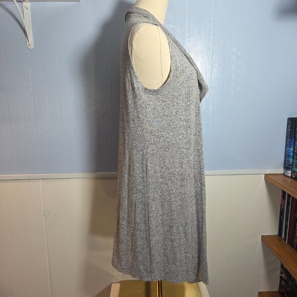 Juicy Couture Extra Small Light Heathered Gray Sleeveless Long Open Duster Vest - Picture 4 of 7
